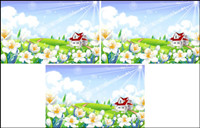 outside floral scenery  Vector