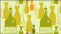 Cat cartoon background 02-- vector material