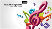 Note musical theme vector material -2