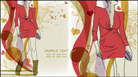 Fashion hand-painted beautiful illustrations 05 - vector