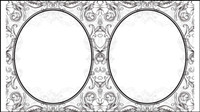 Scene when European-style lace border pattern vector material -1