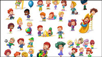 Cartoon children vector material