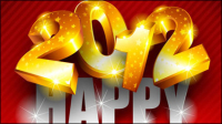 Brilliant New Year background 02 - vector material