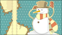 Snowman decorative painting 01 - vector material