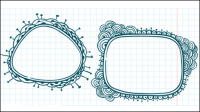 Hand-painted cartoon lace 03 - vector material