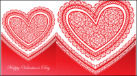 Beautiful Valentine card 04 - vector material