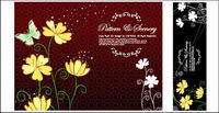 Butterfly flowers vector background pattern of classical material
