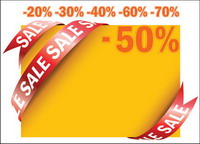 Sale Ribbon Card Vector
