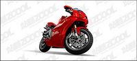 Ai vivid red motorcycle vector drawing material
