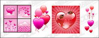 With texture of the heart-shaped elements vector material