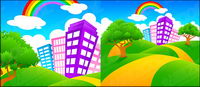 Vector cartoon landscape material