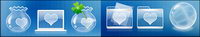 Transparent heart-shaped icon on the computer theme transparent png