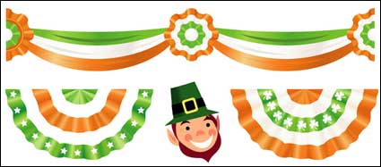 Holiday ribbon layout vector material