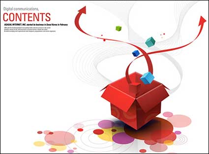 4 Open the colorful box vector material