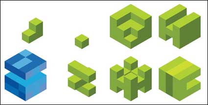 Vector graphic material cube logo