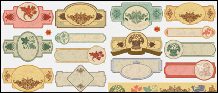 Classical label vector graphic material -2