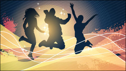 Dynamic trend of the flow line figure silhouette 03-- vector material