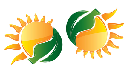 Sunrise dimensional cartoon background 01 - vector material