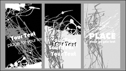 Black and white rust card template vector material -1