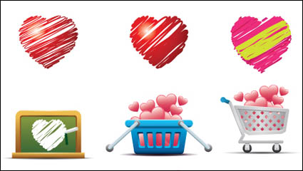 Romantic heart-shaped icon 02 - vector
