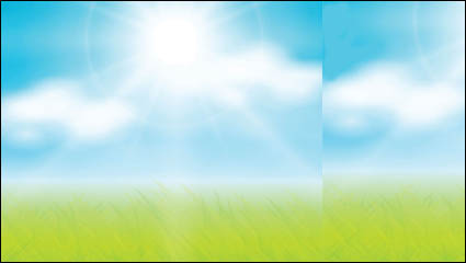 Grass sky vector material