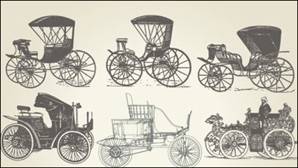 European old-fashioned means of transport 02 - vector