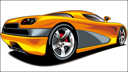 Beautiful sports car 04 - vector material 