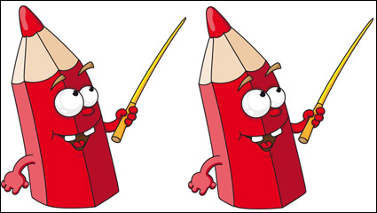 Cartoon pencil 01 - vector