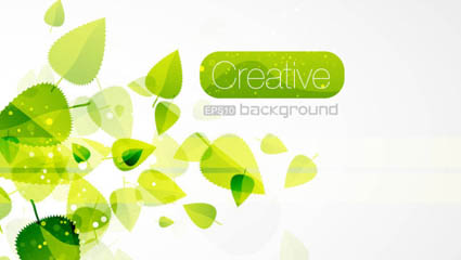 Spring green leaves 05 - vector