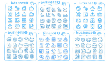 Line art icons - vector material