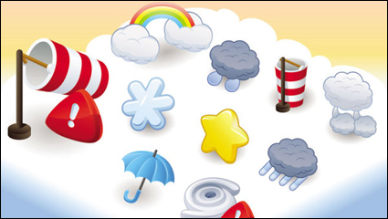 Cartoon weather icon 03 - vector material