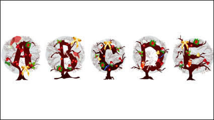 Christmas letters Tree 03 - Vector