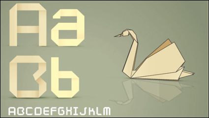 Origami creative letters 03 - Vector material