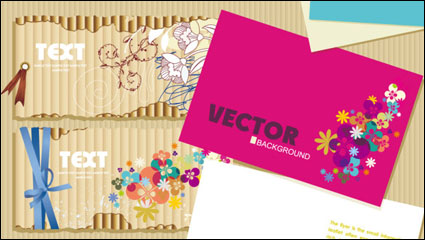 Beautiful cards material 01 - vector material