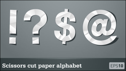 Paper-cut letters 05 - Vector material