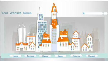 Cartoon construction paper-cut 01 - vector material