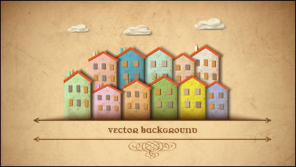 Exquisite collage picture 02 - vector material