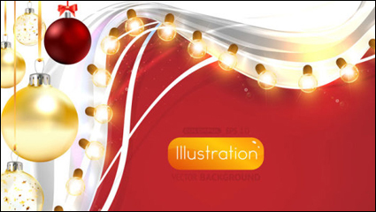 Bright Christmas lights background 03 - vector material