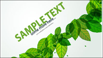 Green Leaf card 02 - vector material