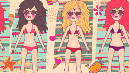 Cute Sexy Summer Beach Girl