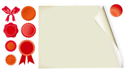 White, butterfly knot, medals vector