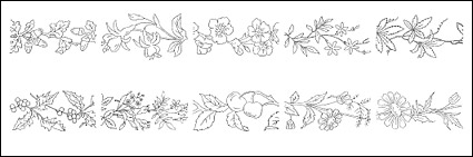 Flower type of line drawing vector diagram-2