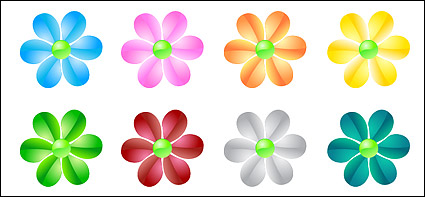 web2.0 crystal flowers vector material