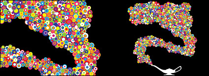 Colorful smoke vector material